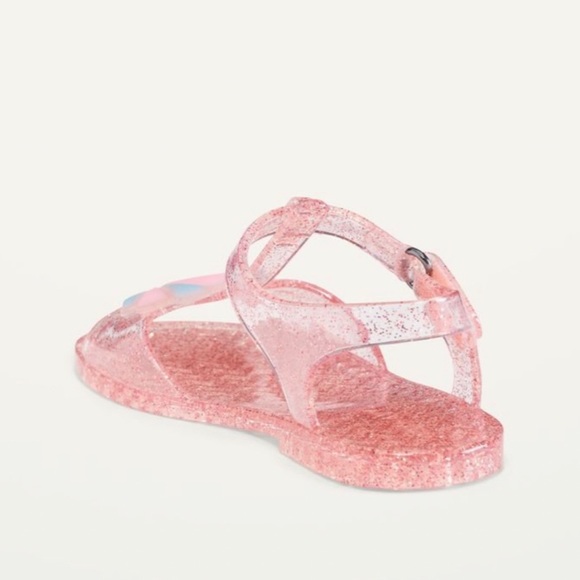 NWT Baby Girl Glitter Jelly Shoe Bundle, Pink Seashell & Multi Star - Picture 3 of 15